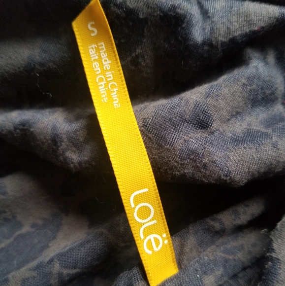 Lole Cowl Neck, Long Sleeve, Sheer Burnout Grey Top - Picture 2 of 6